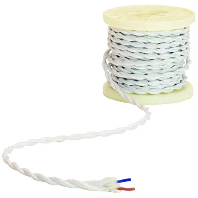 Image of Lyyt Decorative Braided Mains Cable 2 Core White