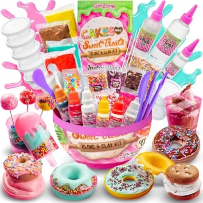 Image of GirlZone Cakes &amp; Sweet Treats Slime Egg, Clay for Kids and Set with Sprinkles Ice Cream Toys Hours of Sensory Play, Kits Girls