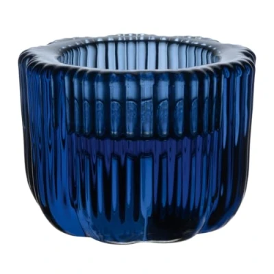 Image of Villeroy &amp; Boch Fleur Bleu 2 in 1 Glass Candleholder