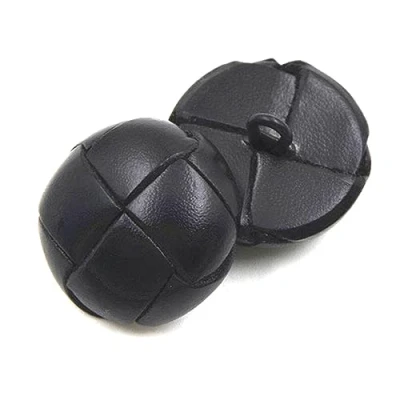 Image of 5pcs Leather Covered Buttons 15/19/21/23/26mm Black/Brown Button for Coats Jacket Buttons, Black, 15mm