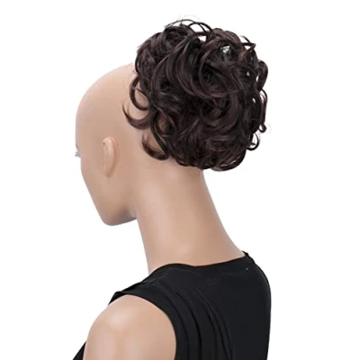 Image of CAISHA Bun Hairpiece Ponytail Topknot Hepburn Scrunchie Updo Dark Brown Mix HK108