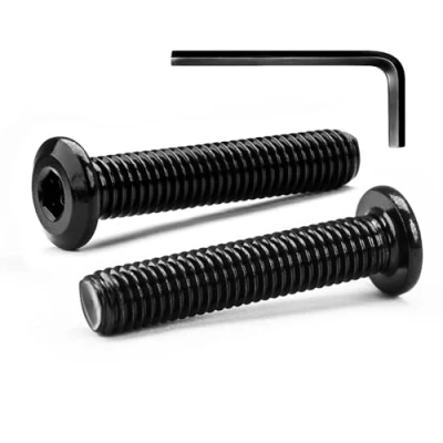 Image of MINHER M5 x 35mm 20Pcs Flat Head Hex Socket Cap Screws Bolts, Furniture 304 Stainless Steel 18 8, Full Thread (with Spanner)