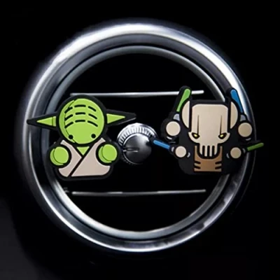 Image of 7 COLOURS 2 x Coolest Novelty Car Air Fresheners! Marvel Avengers, Game Of Thrones, Deadpool, Star Wars.Transform Your Boring Into The Car! (Star Wars: Yoda &amp; Grievous) (Sweet Candy)