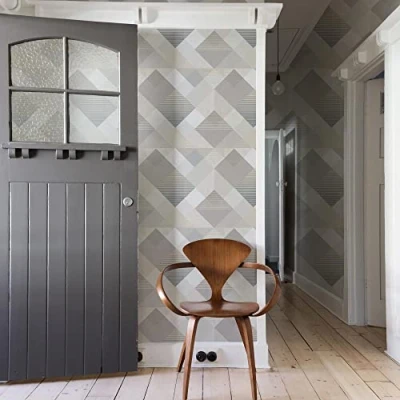 Image of Superfresco Easy Kaleidoscope Geometric Natural Wallpaper Paste The Wall Natural/Grey Contemporary Modern Design Perfect for Most Rooms Feature or 4