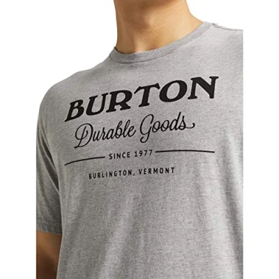 Image of Burton Men&#039;s Durable Goods T shirt, Gray Heather, XS UK