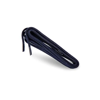 Image of Kaps Waxed Round Shoelaces 100% Natural Cotton Stylish For Dress and Casual Shoes Made in Europe (90 cm 36 inch 5 to 6 eyelet pairs / 57 Navy)
