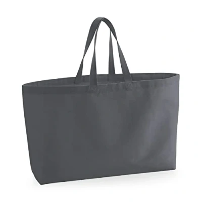 Image of Westford Mill W696 Oversized Canvas Tote Bag Graphite Grey