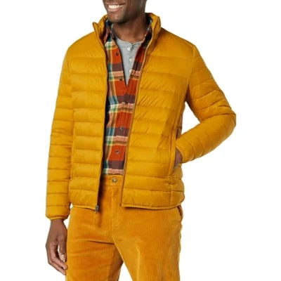 Image of Amazon Essentials Men&#039;s Packable Lightweight Water Resistant Puffer Jacket (Available in Big &amp; Tall), Golden Yellow, L