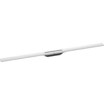 Image of hansgrohe 56047700 RainDrain Flex Complete Set Shower Drain 1200 Can Be Shortened Matte White Channel, 120 cm
