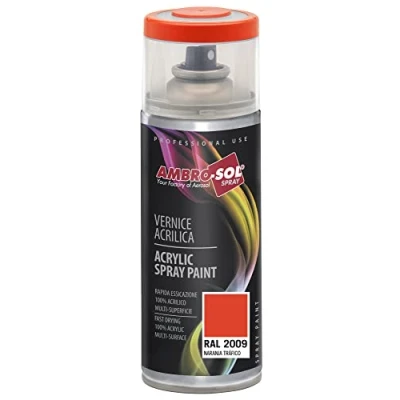 Image of Ambro Sol V4002009 Multipurpose Acrylic Enamel Spray Paint, Traffic Orange, 400 ml