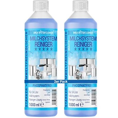Image of 2 x 1000 ml milk system cleaner concentrate for fully automatic coffee machines, frother, foam cleaner, universal all manufacturers