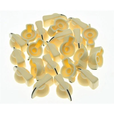 Image of KAISH Pack of 20 Cream Push On Guitar Chicken Head Knobs Amplifier Knob Effects Pedal