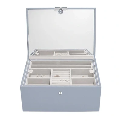 Image of Stackers Dusky Blue Luxury Classic Jewellery Box