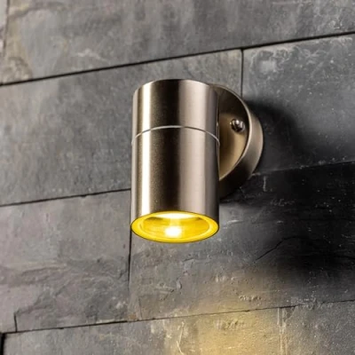 Image of CGC Lighting Stainless Steel Outside Outdoor Wall Light LED GU10 Up or Down Mounted IP44 (Silver)