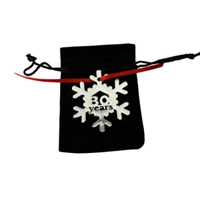 Image of 30 Years Cut Out Metal Snowflake Christmas Tree Hanging Decoration 30th Wedding Anniversary