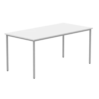 Image of Office Hippo Essentials Multi Use Table Desks, Home Writing Computer Desk For Work Or Home, With Adjustable Feet, Arctic White 160 x 80 cm