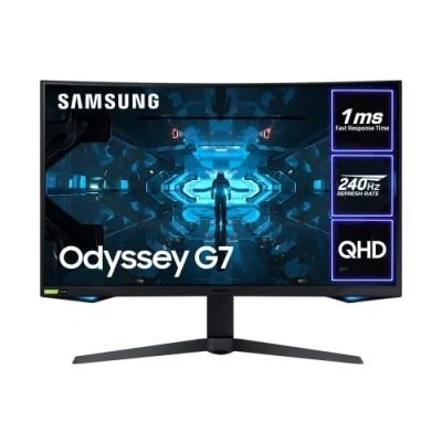 Image of Samsung Odyssey G7 LC27G75TQSPXXU 27&quot; 1000R Curved Gaming Monitor 240Hz, 1ms, 1440p QHD, Gsync, QLED, HDR600, HDMI, Displayport, USB
