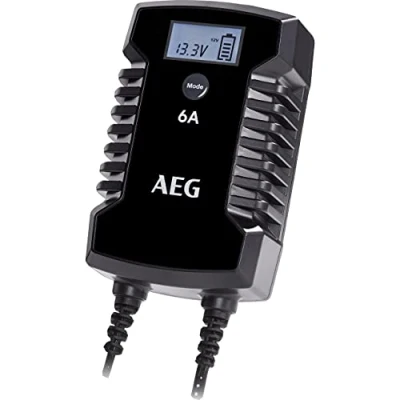 Image of AEG Automotive 10617 Microprocessor Charger for Car Battery LD 6.0, 6 Amp 6/12 V, 9 HF Charging Levels, Auto Start Function, Comfort Connection