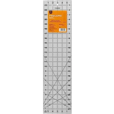 Image of Fiskars® Sewing Ruler (6&quot;x 24&quot;) and Quilting with Gridlines Arts Craft Supplies Clear/Black