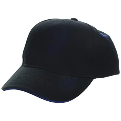 Image of Beechfield B15c Ultimate 5 Panel Cap Sandwich Peak Black/Bright Royal