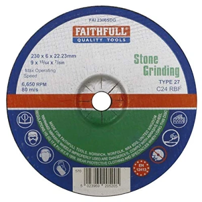 Image of Faithfull FAI2306SDG Stone Grinding Disc Depressed Centre 230 x 6 22.23