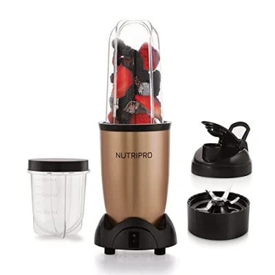 Image of NutriPro Juicer Mixer Grinder Smoothie Maker 500 Watts (2 Jars, Gold)