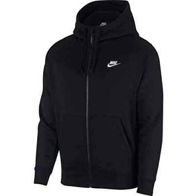 Image of Nike Sportswear CLUB Hoodie Zipup sweatshirt, Men&#039;s, Size: XS, Black/black/white