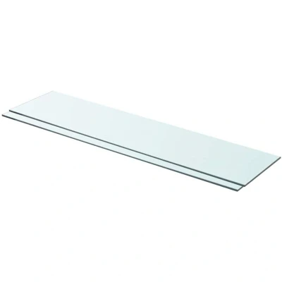 Image of vidaXL Shelves 2 pcs Panel Glass Clear 90x20 cm