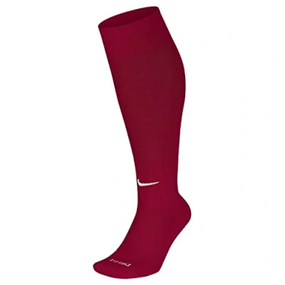 Image of Nike Unisex Classic Football Dri Fit Knee High Socks, Red/White (Varsity Red/White), 46 50/11 14.5 UK