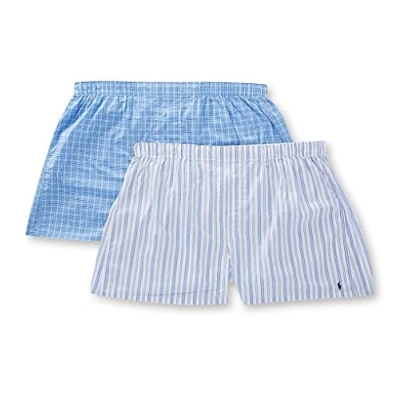 Image of Classic Big &amp; Tall Cotton Woven Boxers 2 Pack Blue XXL