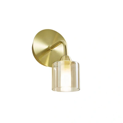 Image of SPA 35811 CHAMP Patras Wall Light, Satin Brass, Champagne Glass, IP44