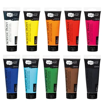 Image of Artina Crylic Colour Set 10pcs Acrylic Painting 120ml Colourful Paint for and Drawing