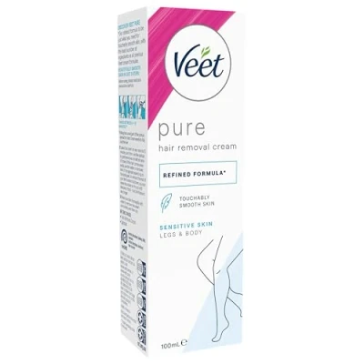 Image of Veet Pure Hair Removal Cream Legs &amp; Body Sensitive 100ml