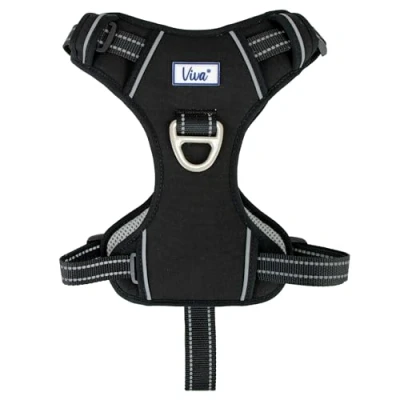 Image of Ancol Viva Exercise and Travel Dog Harness in Black Comfortable Pet Accessory with Padded Chest 2 Leash Clips XL 80 120cm