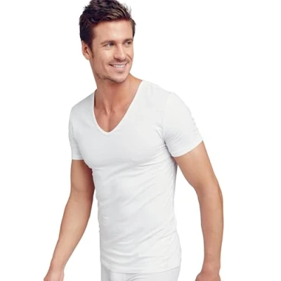 Image of Jockey® Cotton+ V Neck Shirt 2 Pack, White, 3XL