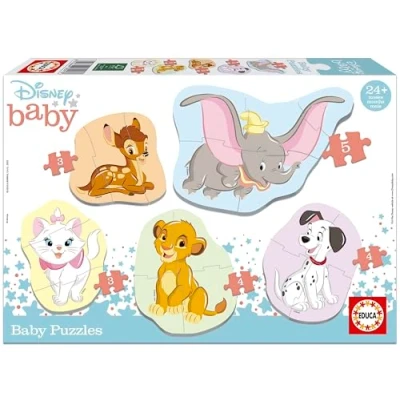 Image of Educa 18591 Animales Disney 5 Golden Puzzles from 3 to Pieces, Multicoloured