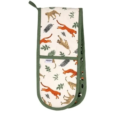 Image of Dexam Leopard Print Double Oven Gloves
