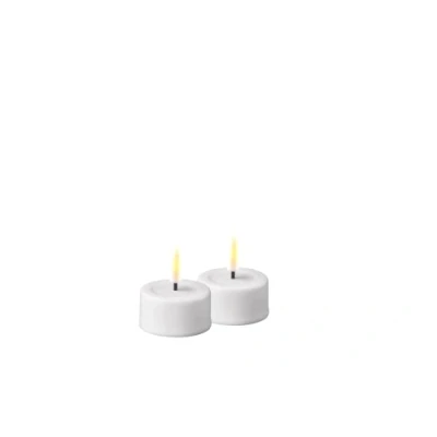 Image of Deluxe Homeart Indoor Flameless LED Tealight Set with Real Flame™ Technology Battery Powered Candle (White)