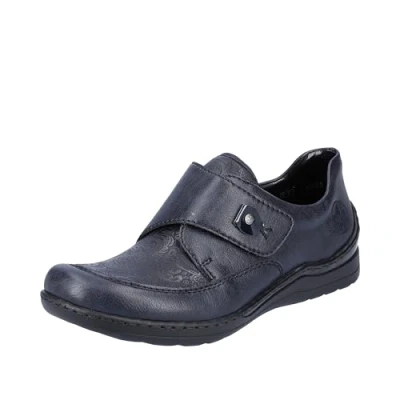Image of Rieker Women&#039;s 48951 Loafer, Blue, 6.5 UK