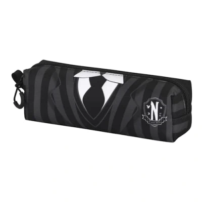 Image of Wednesday Uniform 2.0 FAN Square Pencil Case, Black, 21 x 8 cm