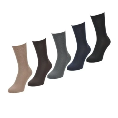 Image of 6 PAIRS Mens Big Foot Loose Top NON Elastic 100% Cotton Socks Size 11 14 No (Light Colours)