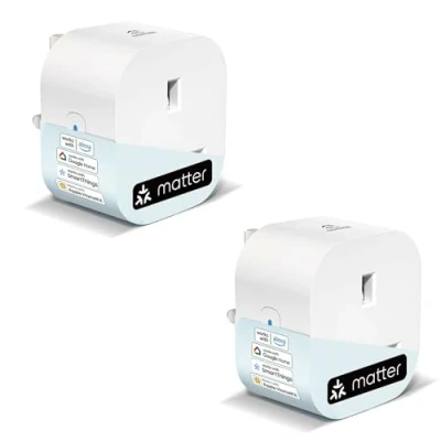 Image of EIGHTREE Matter Smart Plug With Energy Monitoring, Mini WiFi Works Apple HomeKit, Alexa, Google Home, SmartThings, Remote Control, Timer &amp; Schedule Function, 2.4Ghz Wi Fi Only, 13A, 2 Packs