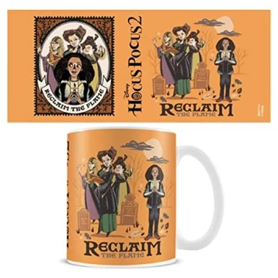 Image of Pyramid International Hocus Pocus 2 Coffee Mug in Presentation Gift Box (Reclaim The Flame Design) 11oz Ceramic. Two White Official Merchandise