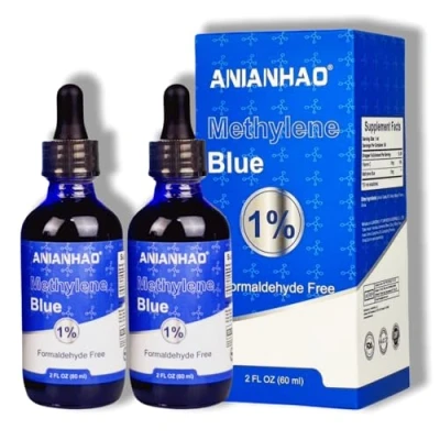 Image of 2 Pack Pharmaceutical Grade Methylene Blue 1%, Formaldehyde and Alcohol Free, Third Party Tested USP for Humans, 120ml