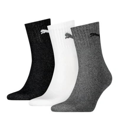 Image of Puma Mens SHORT SOCK, Grey/White/Black, 3 5 UK