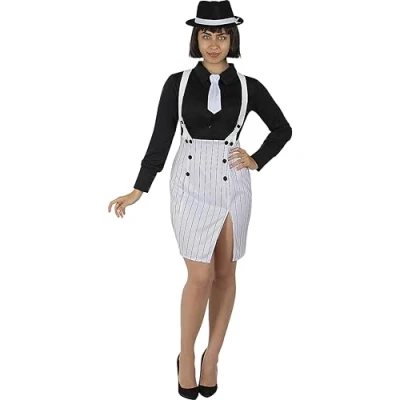 Image of Funidelia Gangster Costume for woman 20s, Cabaret, Mafia, Decades adults accessory fancy dress &amp; props Halloween, carnival parties Size M Black