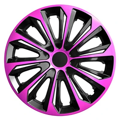 Image of NRM Strong Duocolour Universal Wheel Trims! SET of 4 Caps! (Black &amp; Pink, 15&quot;)