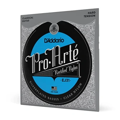 Image of D&#039;Addario Guitar Strings Pro Arte Classical EJ31 Nylon Silver Plated Wrap, Core, Rectified Trebles Hard Tension