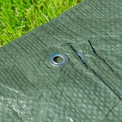 Image of 3m x 5m (15sq m) waterproof durable royal green tapaulin/camping tarp/cover up