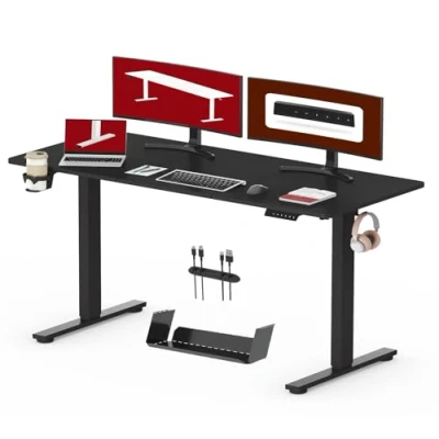 Image of SANODESK 120 * 60 Electric Standing Desk Height Adjustable Sit Stand Up for Home Office
